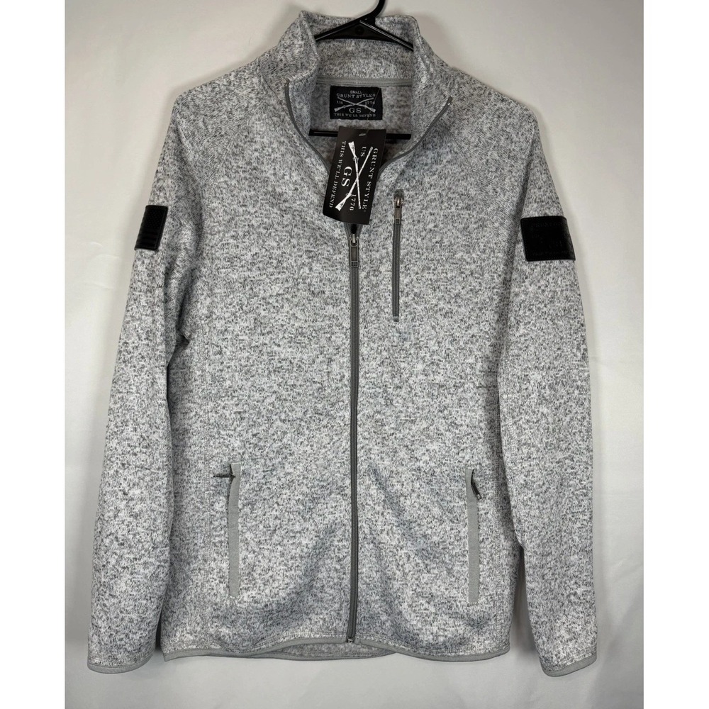 Grunt Style Sweater Jacket Full Zip Fleece Gray Mens Small NWT